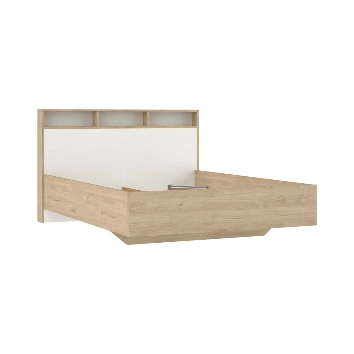 Letto piazza e mezza Zinasco, 206x150 h97 cm, Rovere e Bianco