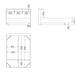 Letto piazza e mezza Zinasco, 206x150 h97 cm, Rovere e Bianco