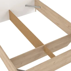 Letto piazza e mezza Zinasco, 206x150 h97 cm, Rovere e Bianco