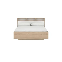 Letto piazza e mezza Zinasco, 206x150 h97 cm, Rovere e Bianco