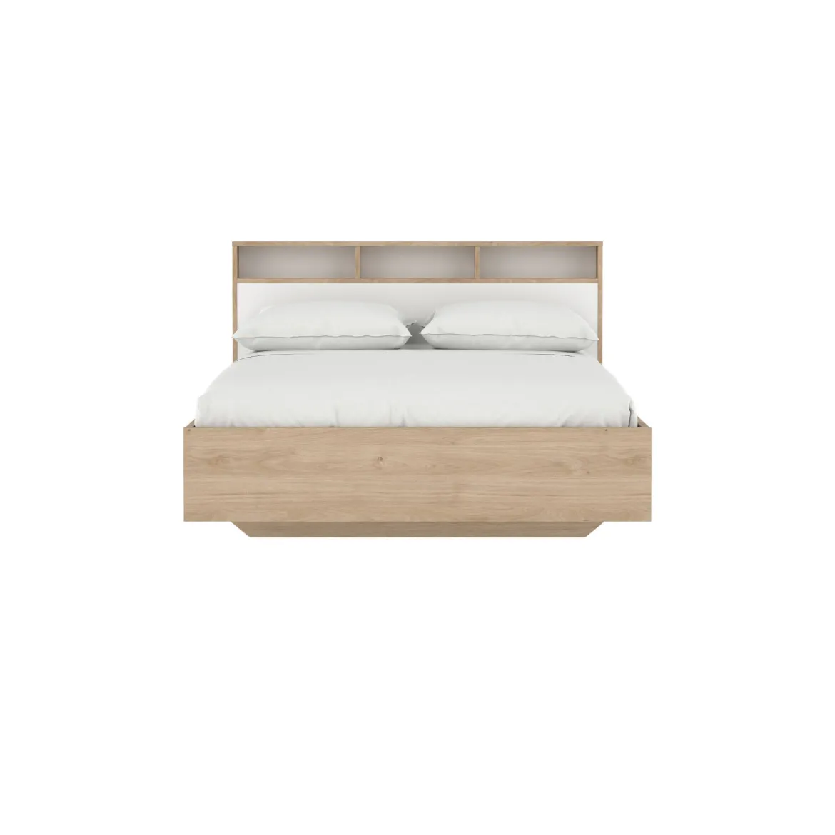 Letto piazza e mezza Zinasco, 206x150 h97 cm, Rovere e Bianco
