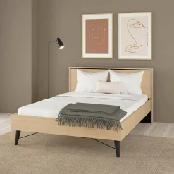 Letto piazza e mezza Zocca, 207x153 h91 cm, Rovere