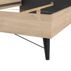 Letto piazza e mezza Zocca, 207x153 h91 cm, Rovere