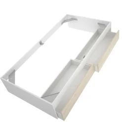 Letto 1 piazza moderno bianco e rovere 194x95cm adatto per materasso 90x190 cm - Neki