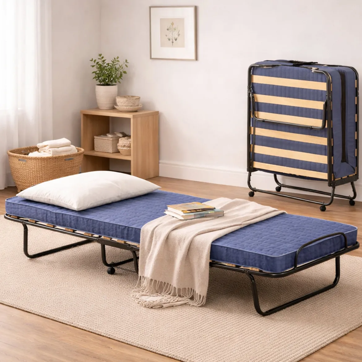 Letto 1 piazza pieghevole 80x80cm blu - Abak