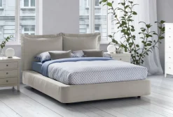 Letto 2 piazze con contenitore beige 180x220cm - Adi