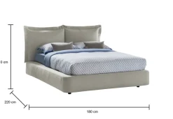 Letto 2 piazze con contenitore beige 180x220cm - Adi