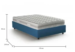 Letto 2 piazze con contenitore blu 180x220cm comodo - Geras