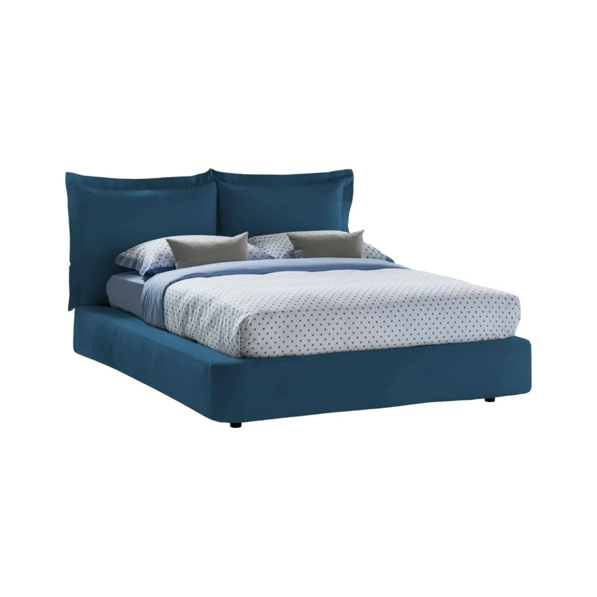 Letto 2 piazze con contenitore blu 190x215cm - Alizarin