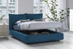 Letto 2 piazze con contenitore blu 190x215cm - Alizarin