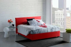 Letto 2 piazze con contenitore rosso 175x205cm - Ashlee