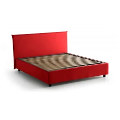 Letto 2 piazze con contenitore rosso 175x205cm - Ashlee