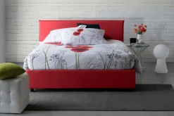 Letto 2 piazze con contenitore rosso 175x215cm - Alessander