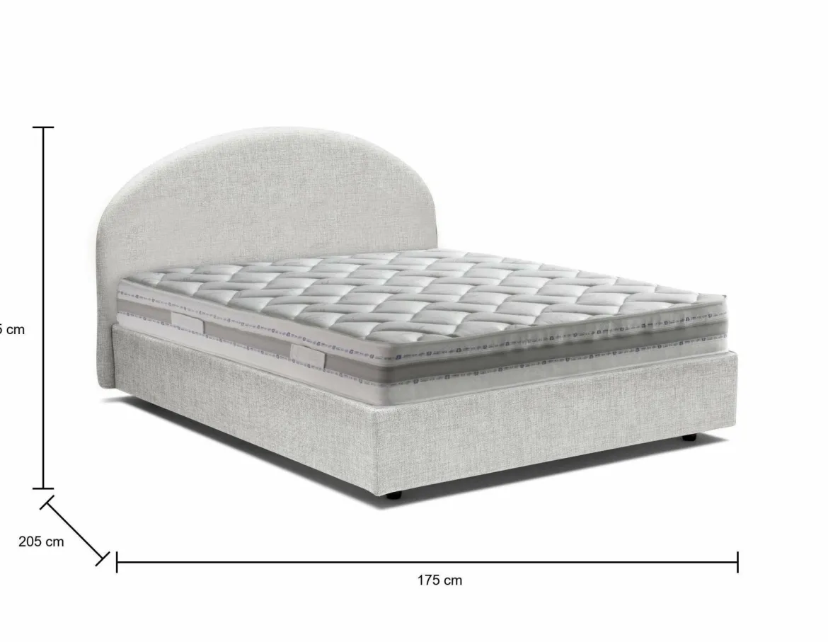 Letto 2 piazze contenitore bianco 175x205cm robusto - Amida