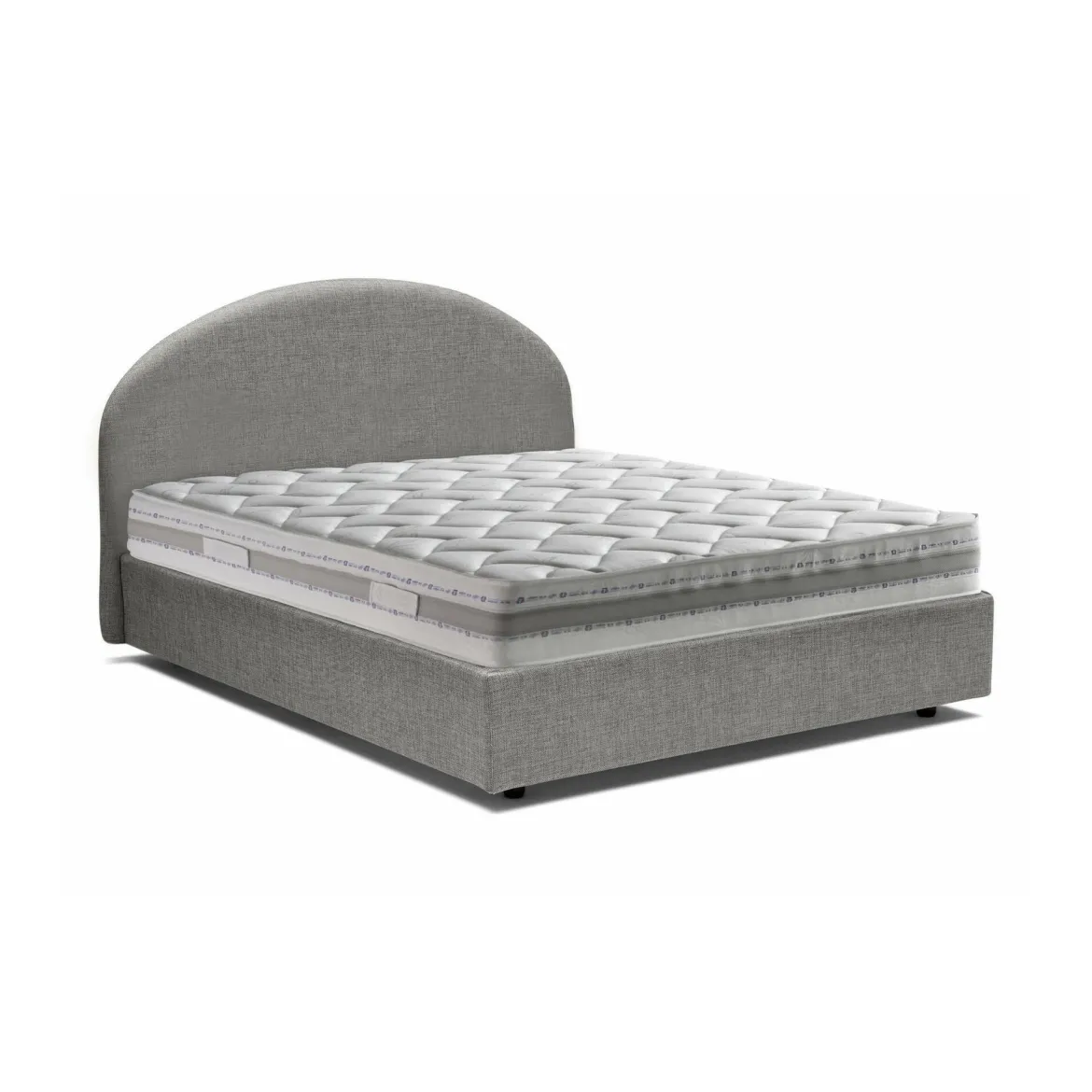 Letto 2 piazze contenitore grigio 175x205cm design - Amida