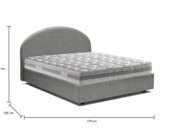 Letto 2 piazze contenitore grigio 175x205cm design - Amida