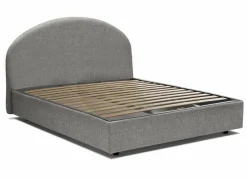Letto 2 piazze contenitore grigio 175x205cm design - Amida