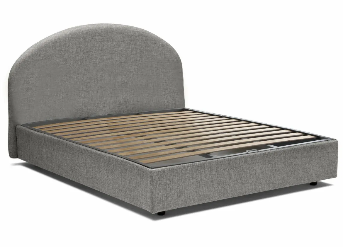 Letto 2 piazze contenitore grigio 175x205cm design - Amida