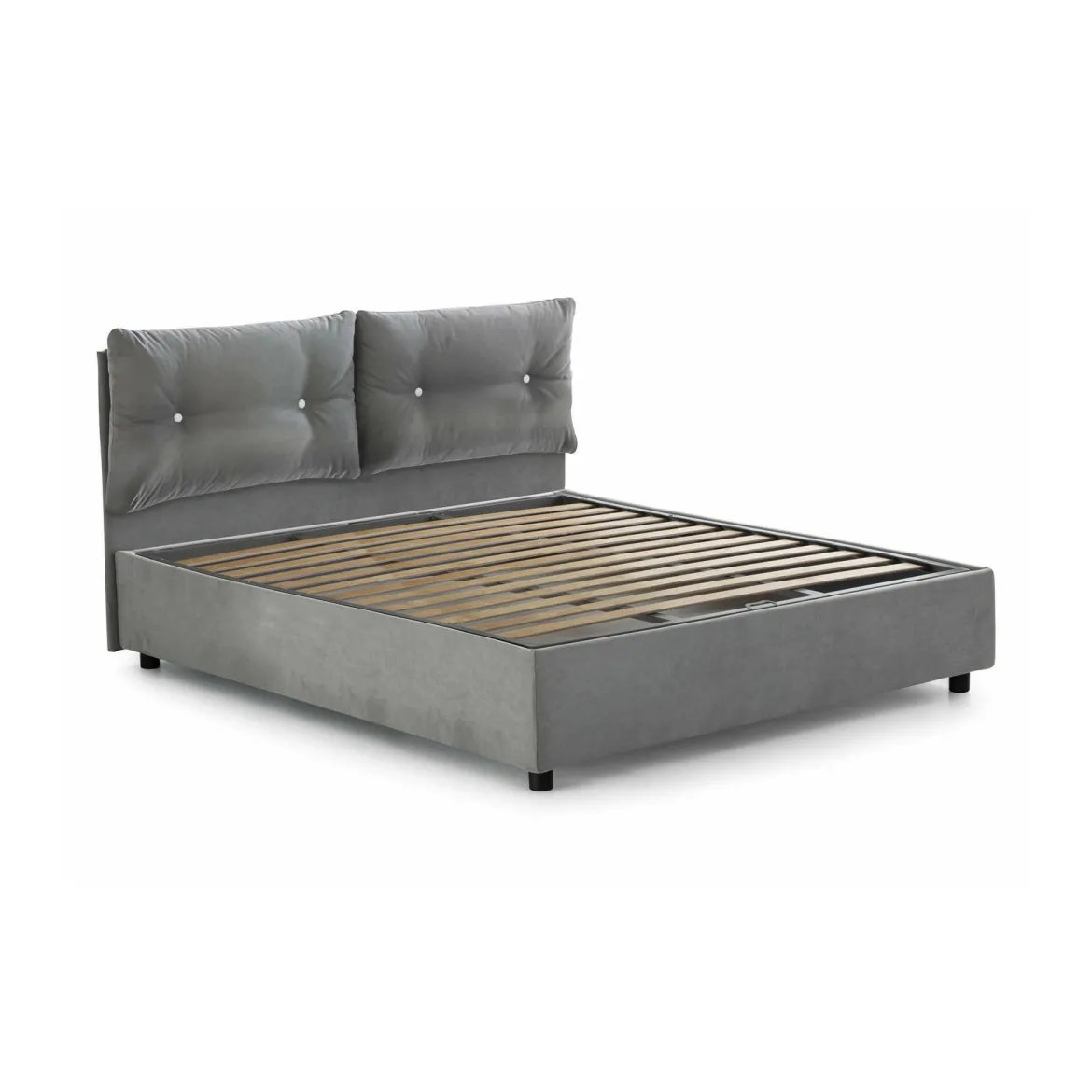Letto 2 piazze contenitore grigio 175x205cm minimal - Andrealo