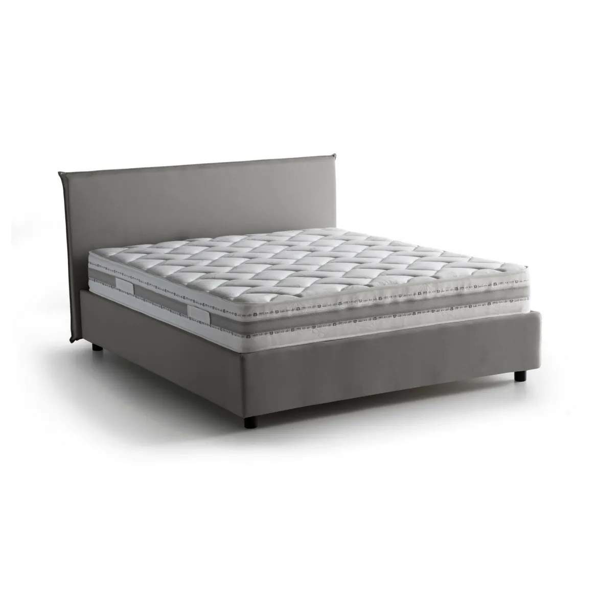 Letto 2 piazze contenitore grigio 175x215cm comodo - Artrax