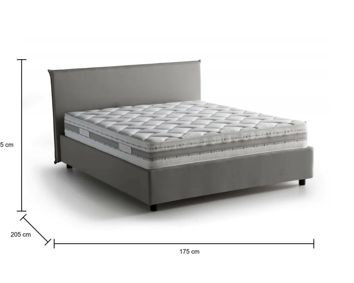 Letto 2 piazze contenitore grigio 175x215cm comodo - Artrax