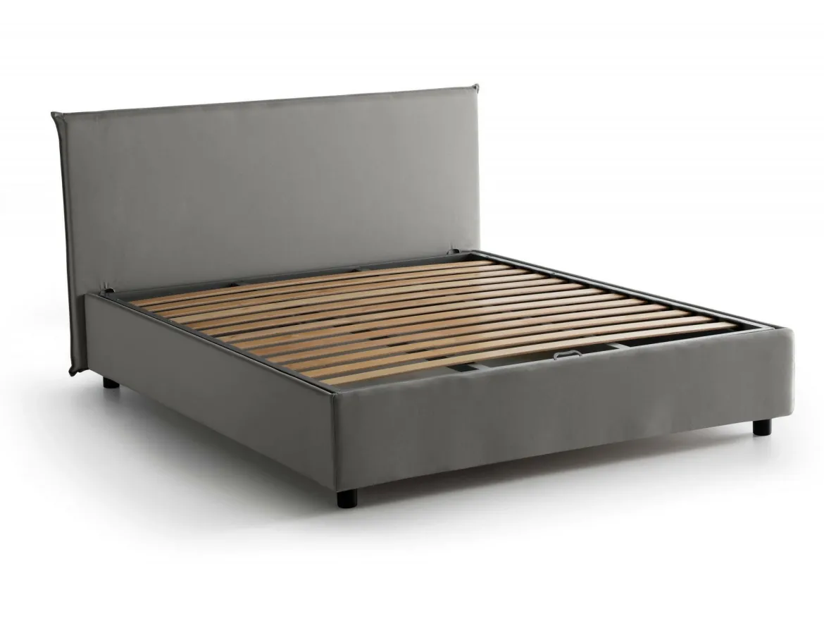 Letto 2 piazze contenitore grigio 175x205cm stabile - Anassimene
