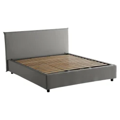 Letto 2 piazze contenitore grigio 175x215cm robusto - Calcite