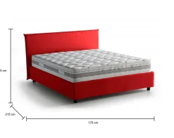 Letto 2 piazze contenitore rosso 175x215cm comodo - Ariadni