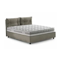 Letto 2 piazze contenitore tortora 175x205cm testiera morbida - Andrealo