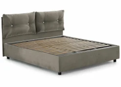 Letto 2 piazze contenitore tortora 175x215cm robusto - Calcite