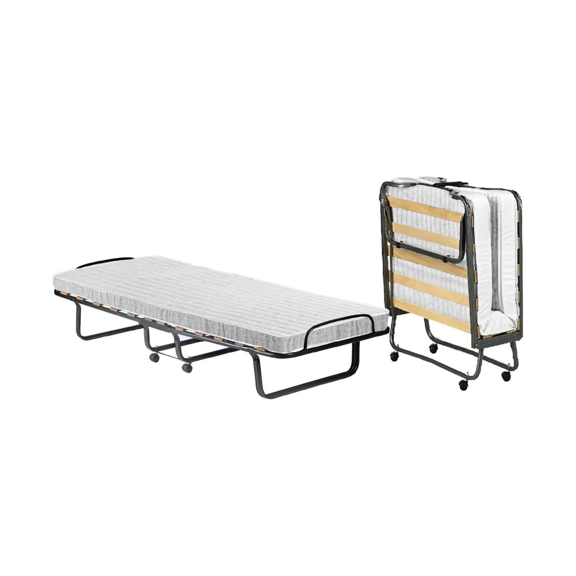 Letto Pieghevole Bianco Materasso Incluso Sfoderabile, Dimensione Materasso 80x190x10 cm - Chiauci