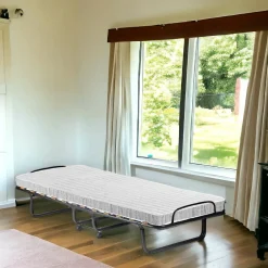 Letto Pieghevole Bianco Materasso Incluso Sfoderabile, Dimensione Materasso 80x190x10 cm - Chiauci
