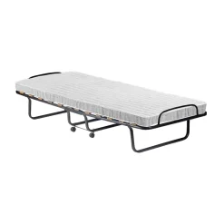 Letto Pieghevole Bianco Materasso Incluso Sfoderabile, Dimensione Materasso 80x190x10 cm - Chiauci
