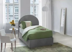 Letto 1 posto con contenitore grigio 95x205cm 2 metri - Abbi