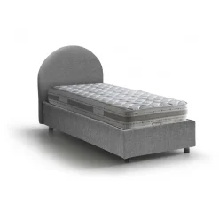 Letto 1 posto con contenitore grigio 95x205cm 2 metri - Abbi