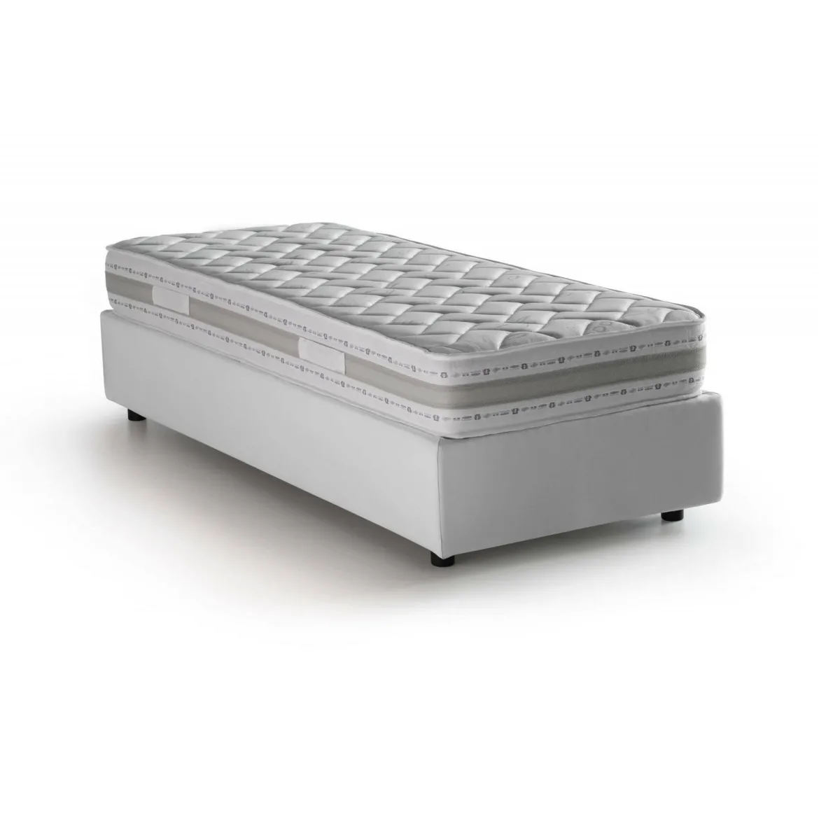 Letto 1 posto contenitore bianco 95x205cm salvaspazio - Abbi