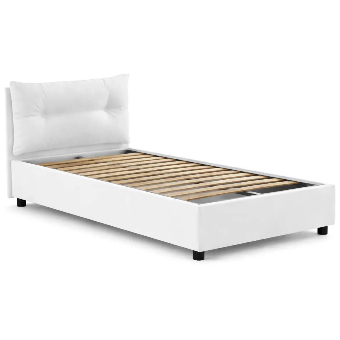 Letto 1 posto contenitore bianco 95x205cm stabile - Amaro