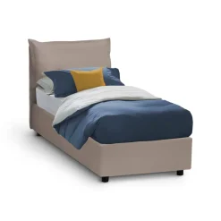 Letto 1 posto contenitore tortora 95x205cm adatto per materasso 190x80 cm - Alistair