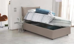 Letto 1 posto contenitore tortora 95x205cm stabile - Janet