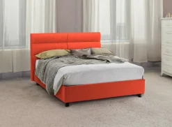 Letto Singolo Arancione Materasso Incluso Sfoderabile, Contenitore Made in Italy - Adalpina