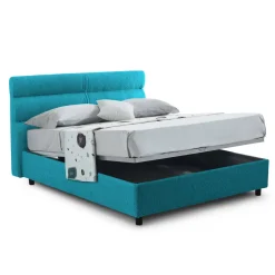 Letto Singolo Azzurro Materasso Incluso Sfoderabile, Contenitore Made in Italy - Adalpina