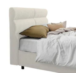 Letto Singolo Beige Materasso Incluso Sfoderabile, Contenitore Made in Italy - Adalpina