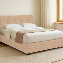 Letto Singolo Beige Sfoderabile Contenitore, Dimensione Materasso 90x190 cm - Fiumalbo
