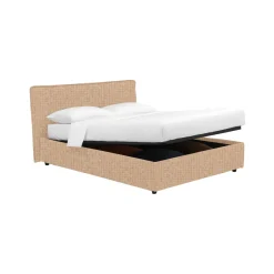 Letto Singolo Beige Sfoderabile Contenitore, Dimensione Materasso 90x190 cm - Racines