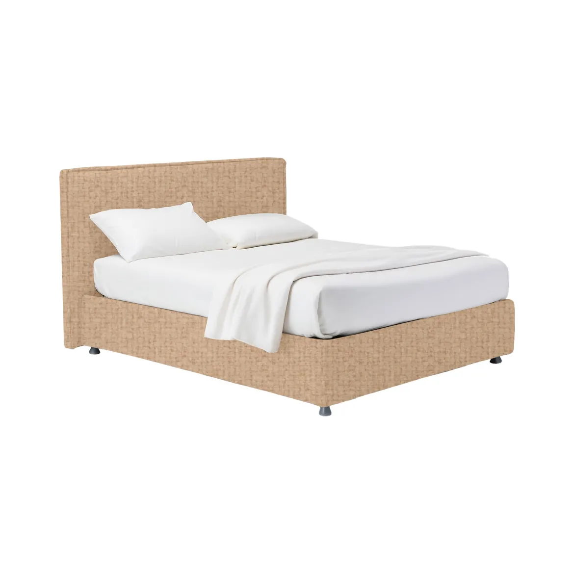 Letto Singolo Beige Sfoderabile Contenitore, Dimensione Materasso 90x190 cm - Sinio