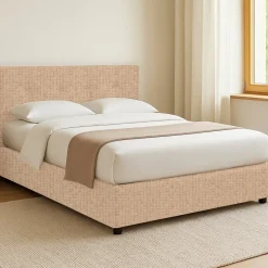 Letto Singolo Beige Sfoderabile Contenitore, Dimensione Materasso 90x200 cm - Cerzeto