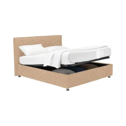 Letto Singolo Beige Sfoderabile Contenitore, Dimensione Materasso 90x200 cm - Lapedona