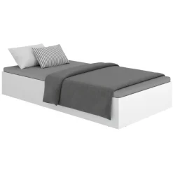 Letto Singolo Bianco Contenitore Dimensione Materasso 90x190 cm - Alamosa