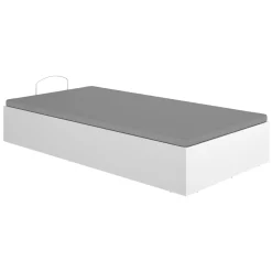 Letto Singolo Bianco Contenitore Dimensione Materasso 90x190 cm, - Lufkin