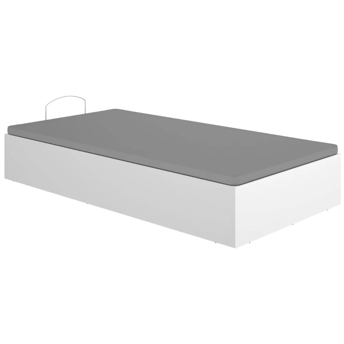 Letto Singolo Bianco Contenitore Dimensione Materasso 90x190 cm, - Lufkin
